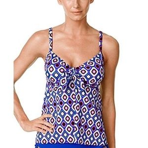 Swim Solutions Womens Tiered Tankini Top Size 20